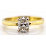 Diamond solitaire and 18ct gold ring