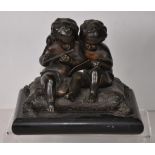 Antique bronze figure group