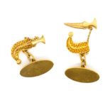 Gold khanjar dagger cufflinks