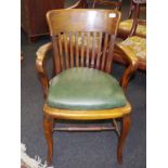 Late Victorian beech desk chair