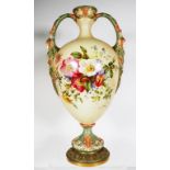 Victorian Royal Worcester hand painted vase