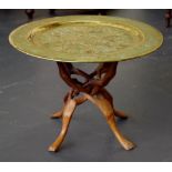 Pakistani brass top tray table