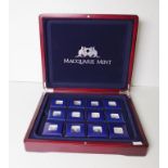 Twelve Macquarie Mint commemorative medallions