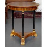 French Empire style walnut centre table