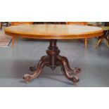 Victorian walnut pedestal table