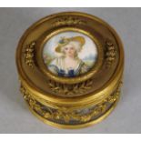 Antique French gilt brass jewel case