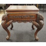 Ornately carved oriental table / display stand