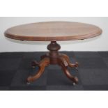 Victorian walnut loo table