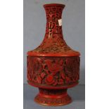 Chinese Cinnabar lacquer ware vase