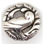 Georg Jensen sterling silver dove brooch