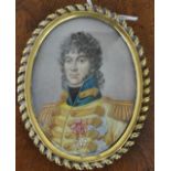 Antique French handpainted portrait of a gentleman