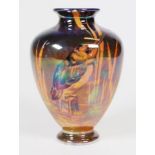 Small Shelley Kingfisher lustre vase