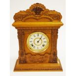 Vintage Ansonia wood cased mantle clock