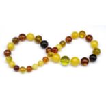 A graduated Baltic amber matinee necklace