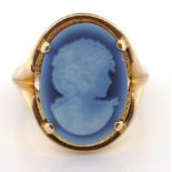 10k yellow gold and cameo ring