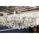 Antique style twelve branch crystal chandelier