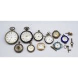 A group of antique fob watches