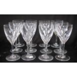 Set twelve Baccarat crystal wine glasses