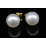 12mm pearls and 18ct yellow gold stud earrings