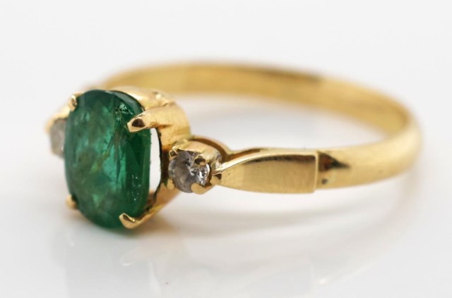 Emerald, diamond and 14ct gold ring - Image 4 of 6
