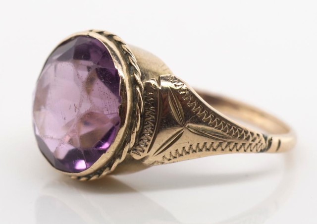 Rose gold and amethyst ring - Image 3 of 4