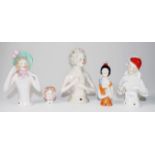 Five various German half dolls