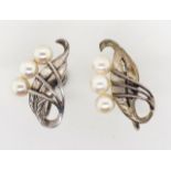 Mikimoto sterling silver and pearl earrings