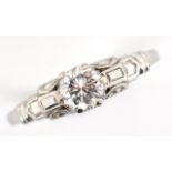 Art deco platinum and diamond ring