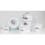 Thirteen piece Shelley 'Crochet' part coffee set