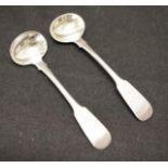 Pair George IV sterling silver condiment spoons