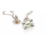 Sterling silver frog and crown pendants on chain