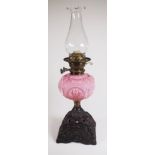 Antique glass font banquet fuel lamp