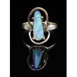 9ct rose gold and opal ring