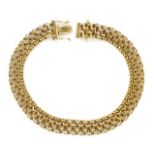 14ct yellow gold double chain link bracelet