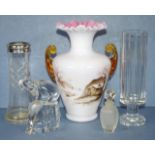 Antique 2 layer glass vase, a clear glass vase