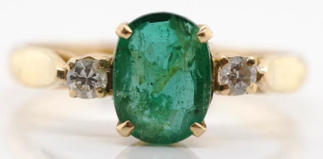 Emerald, diamond and 14ct gold ring - Image 2 of 6