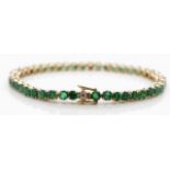 10ct yellow gold, emerald and diamond bracelet