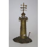 Vintage cast brass lighthouse lamp