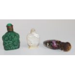 Three antique perfume bottles