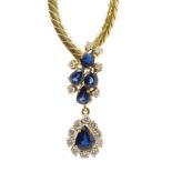 18ct gold, sapphire and diamond necklet