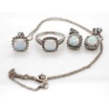 Sterling silver diamond jewellery set