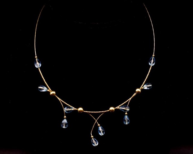 14ct yellow gold and topaz choker necklace - Image 2 of 4