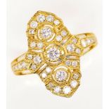 Art Deco style 18ct gold and 0.58ct diamond ring