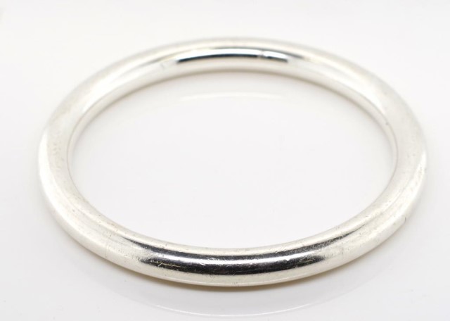 A solid sterling silver bangle