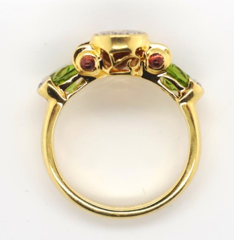 18ct yellow gold multi gem ring - Image 5 of 5