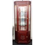Chinese rosewood & glass display cabinet