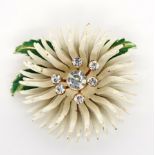 Decorative enamel flower brooch