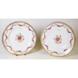 Pair antique Minton hand painted plates