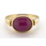 9ct yellow gold and ruby ring