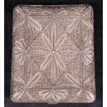 Oriental silver filigree cigarette case